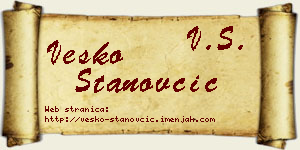 Vesko Stanovčić vizit kartica